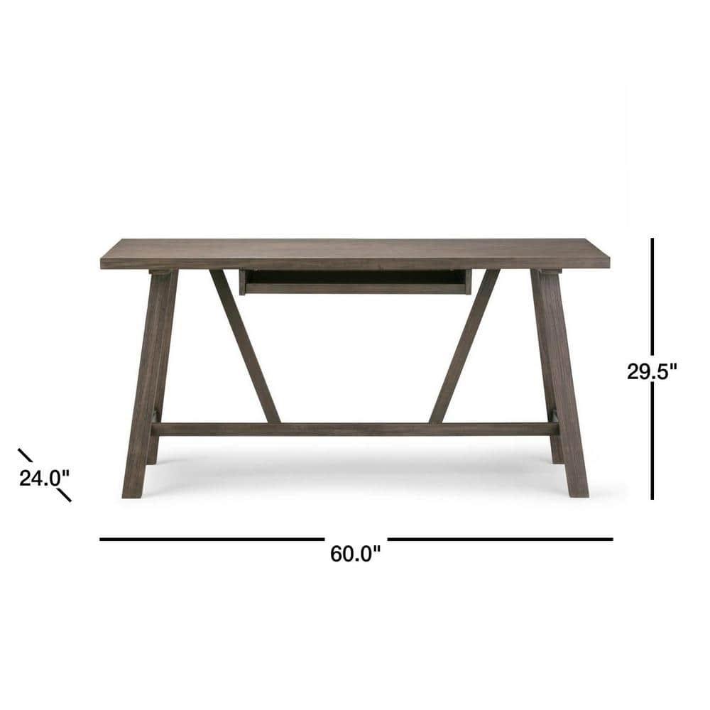 Simpli Home Dylan Solid Wood Desk