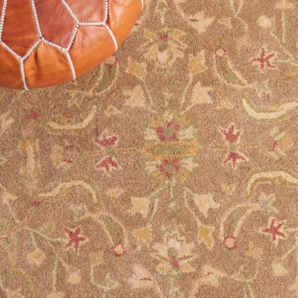 SAFAVIEH Antiquity Beaufort Traditional Floral Wool Area Rug, Brown/Gold, 3' x 5'