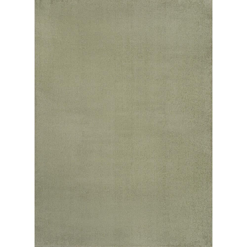 JONATHAN Y Twyla Classic Solid Low-Pile Machine-Washable Sage Green 5 ft. x 8 ft. Area Rug