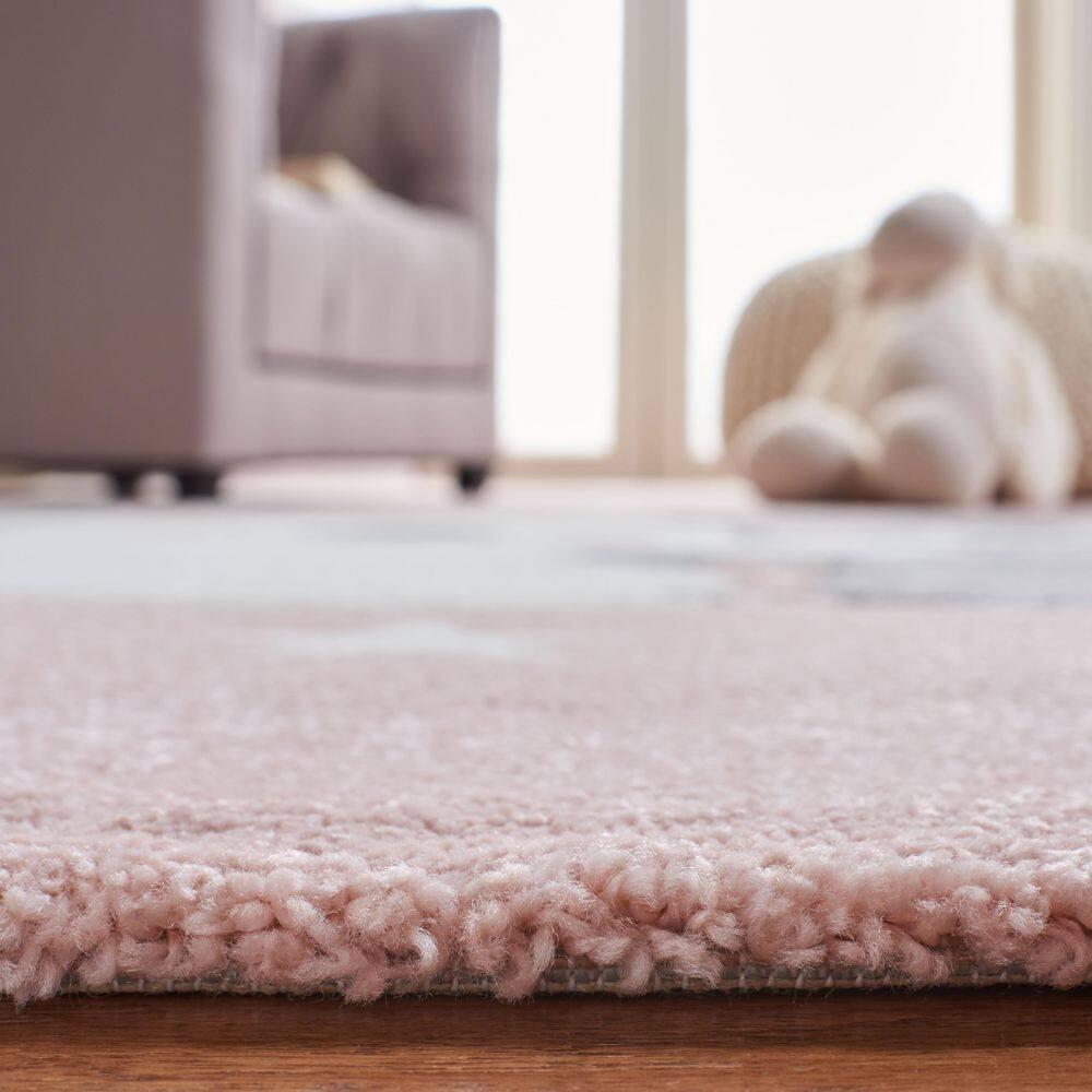 Carousel Kids  CRK195 Loomed Indoor Area Rug - Pink/White - 5'3"x5'3" Round - Safavieh