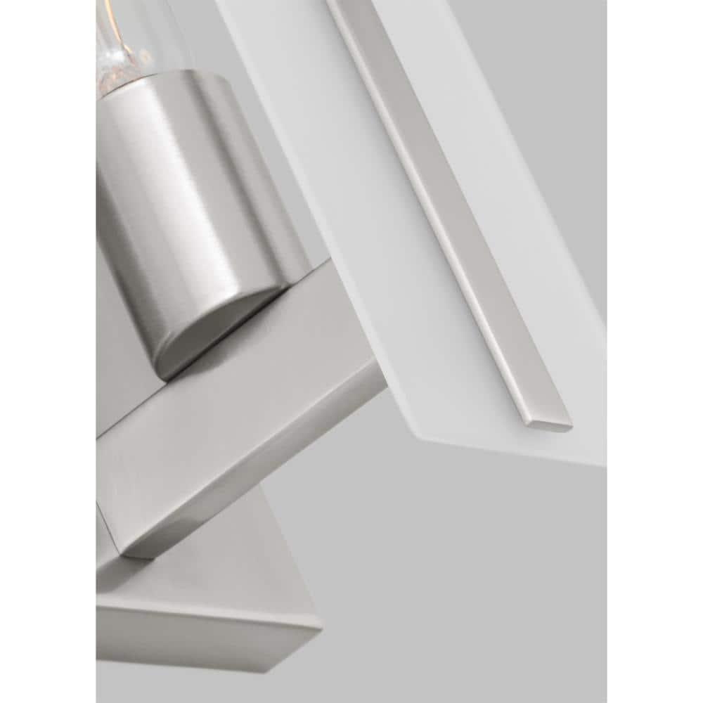 Dex Brushed Nickel LED Wall Sconce with Satin Etched Glass