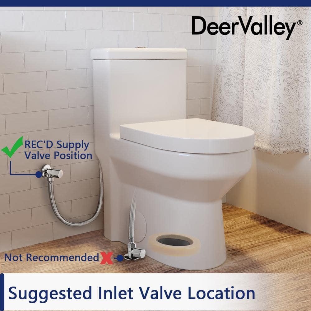 DeerValley Liberty Compact Toilets One-Piece Toilet With High-Efficiency Flush Round Toilet for Space-Saving Floor Mounted (Seat Included)