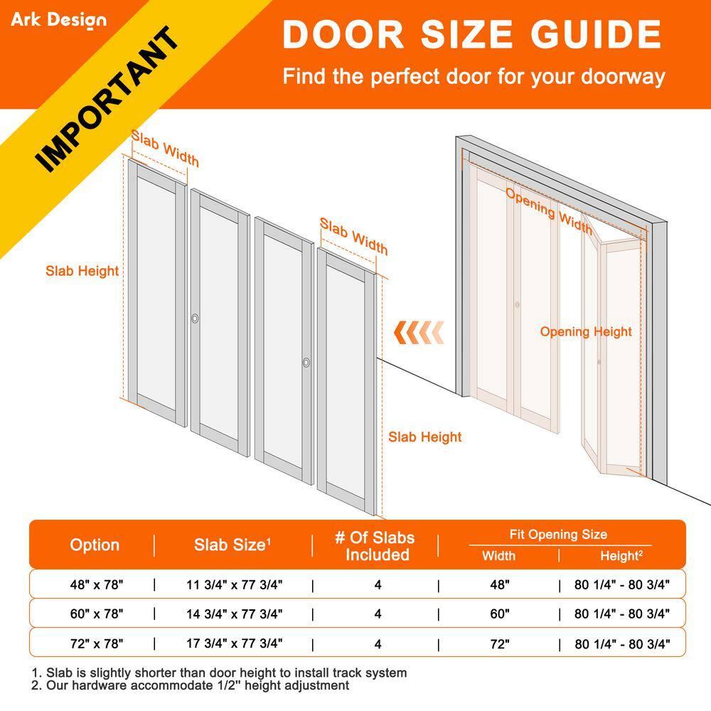 Home Worthy 3 Frosted  Lite Glass Bi-Fold Door With Installation Hardware Kit  And Handle