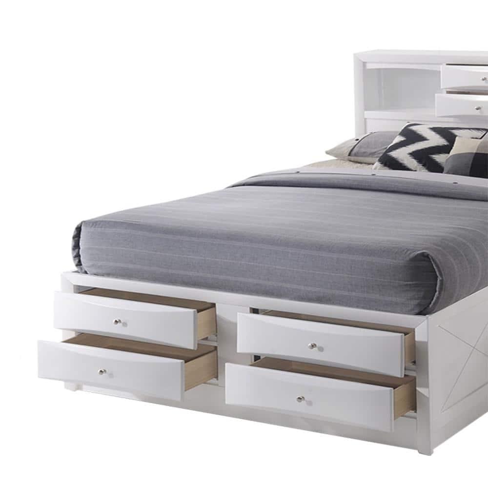 Acme Ireland Full Bed with Storage, White