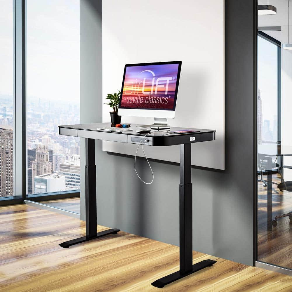 airLIFT 48" W Electric Adjustable Height Tempered Glass Desk