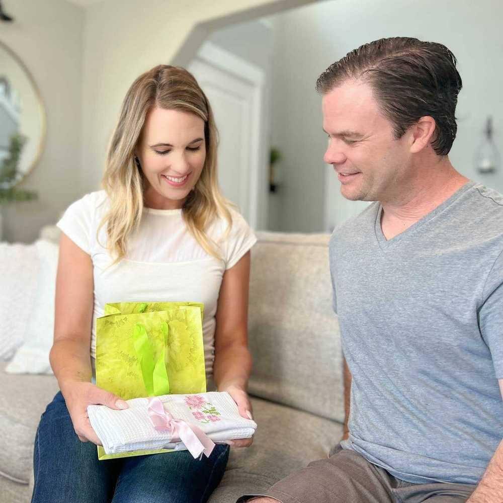 KAFTHAN Premium Floral Cotton Kitchen Towel & Dishcloth Set (28”x18”, 6pk) , Multicolor Jacquard, Soft, Absorbent, Durable, 100% Turkish Cotton