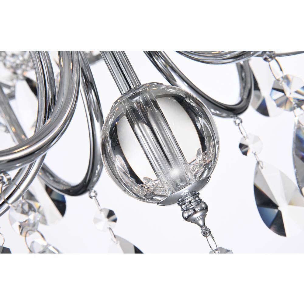 EDVIVI LIGHTING Round Beaded Drum Chandelier with Hanging Crystals Chrome 6 22" Gold
