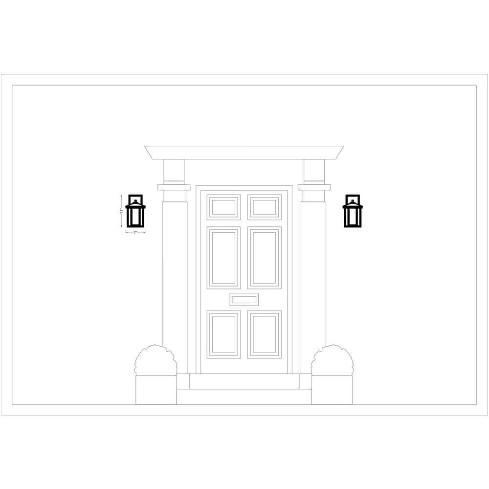 Hunnington 1-Light Black Outdoor 11 in. Wall Lantern Sconce