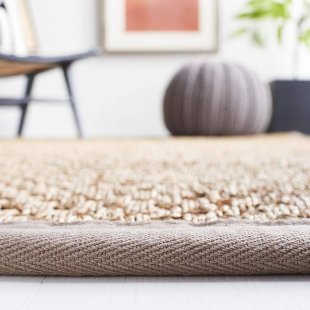 SAFAVIEH Natural Fiber Arbor Border Area Rug, Natural/Grey, 11' x 15'
