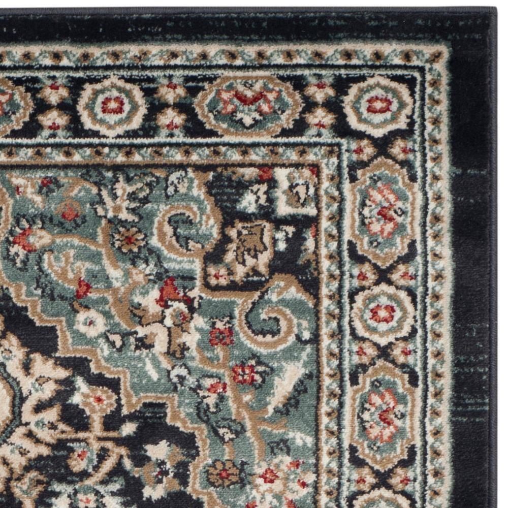 Lyndhurst LNH338 Power Loomed Area Rug - Anthracite/Teal - 4'x6' - Safavieh.