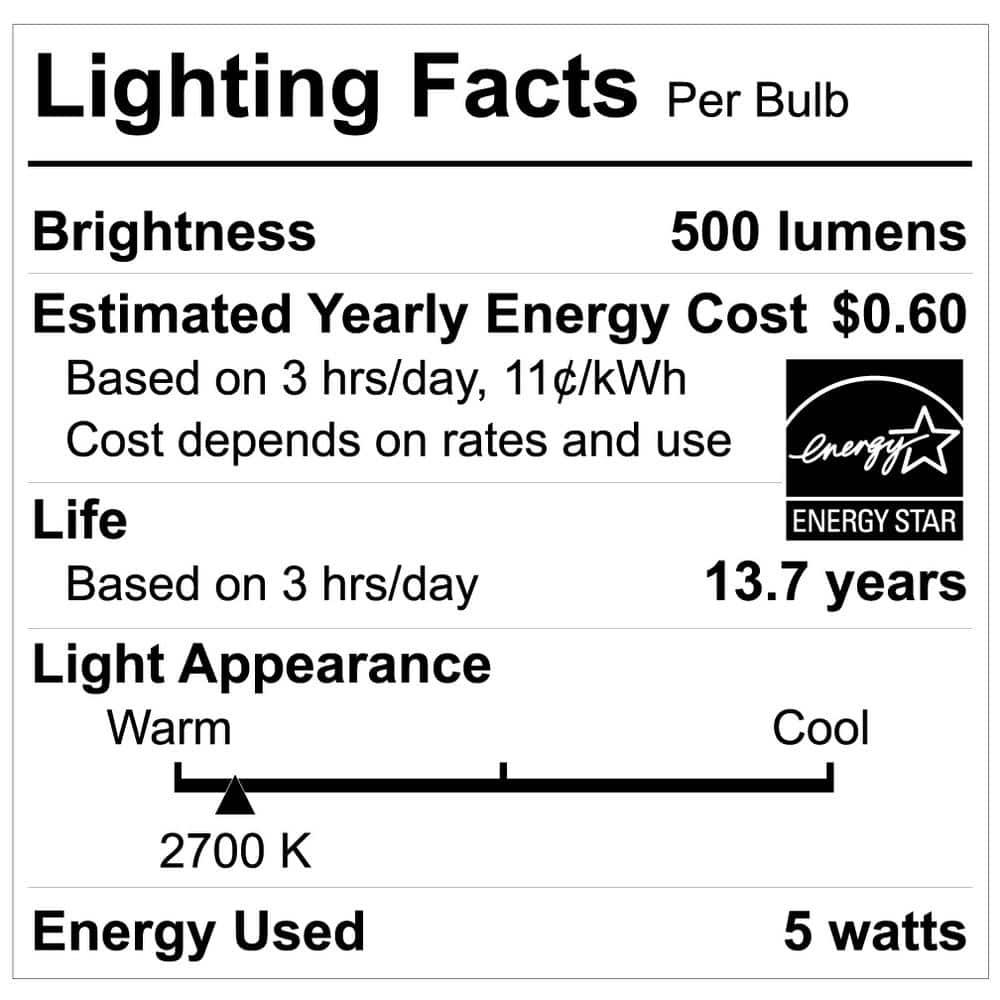 EcoSmart 60-Watt B11 ENERGY STAR Vintage LED Light Bulb White (3-Pack)