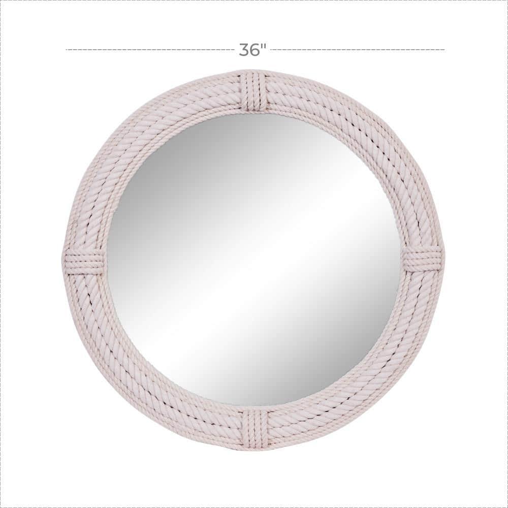 Birch Lane™ Frony Wooden Coiled Rope Room Wall Mirror with Wrapped Rope Accents