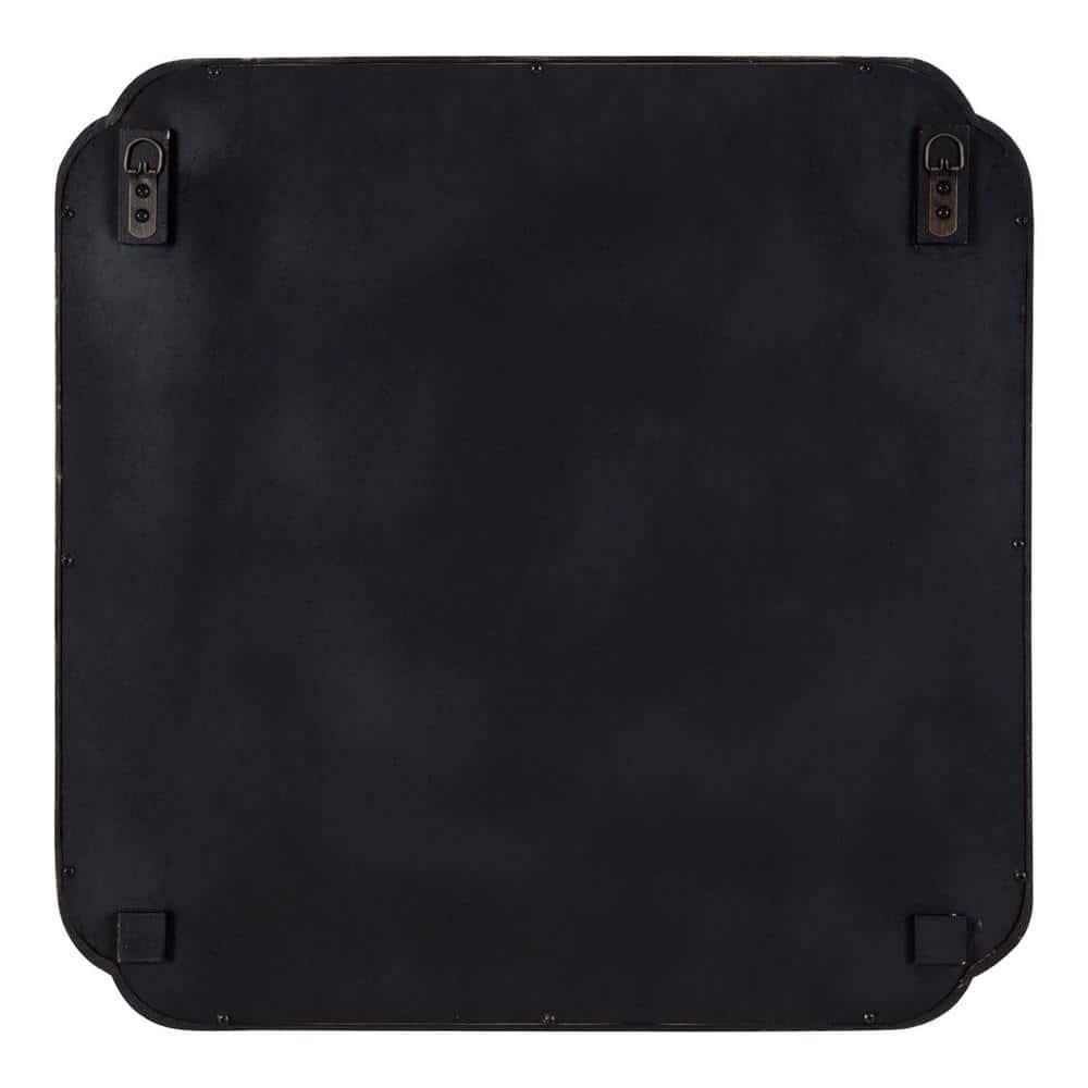 Kate & Laurel All Things Decor 24"x24" Marston Farmhouse Rectangle Wall Mirror Black: Modern Square No Assembly, Wood Frame