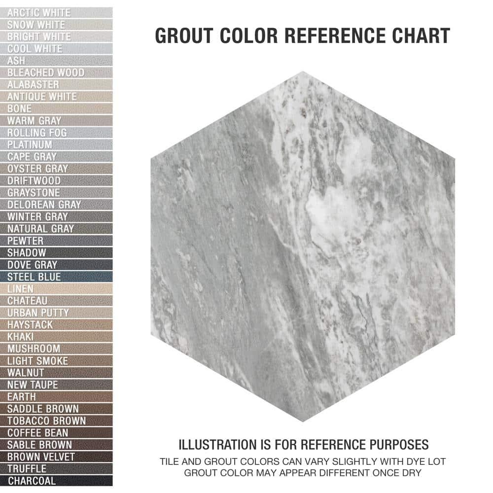 Marbilia Hex Bardiglio w/Biotech 11" x 13" Porcelain Marble Look Wall & Floor Tile