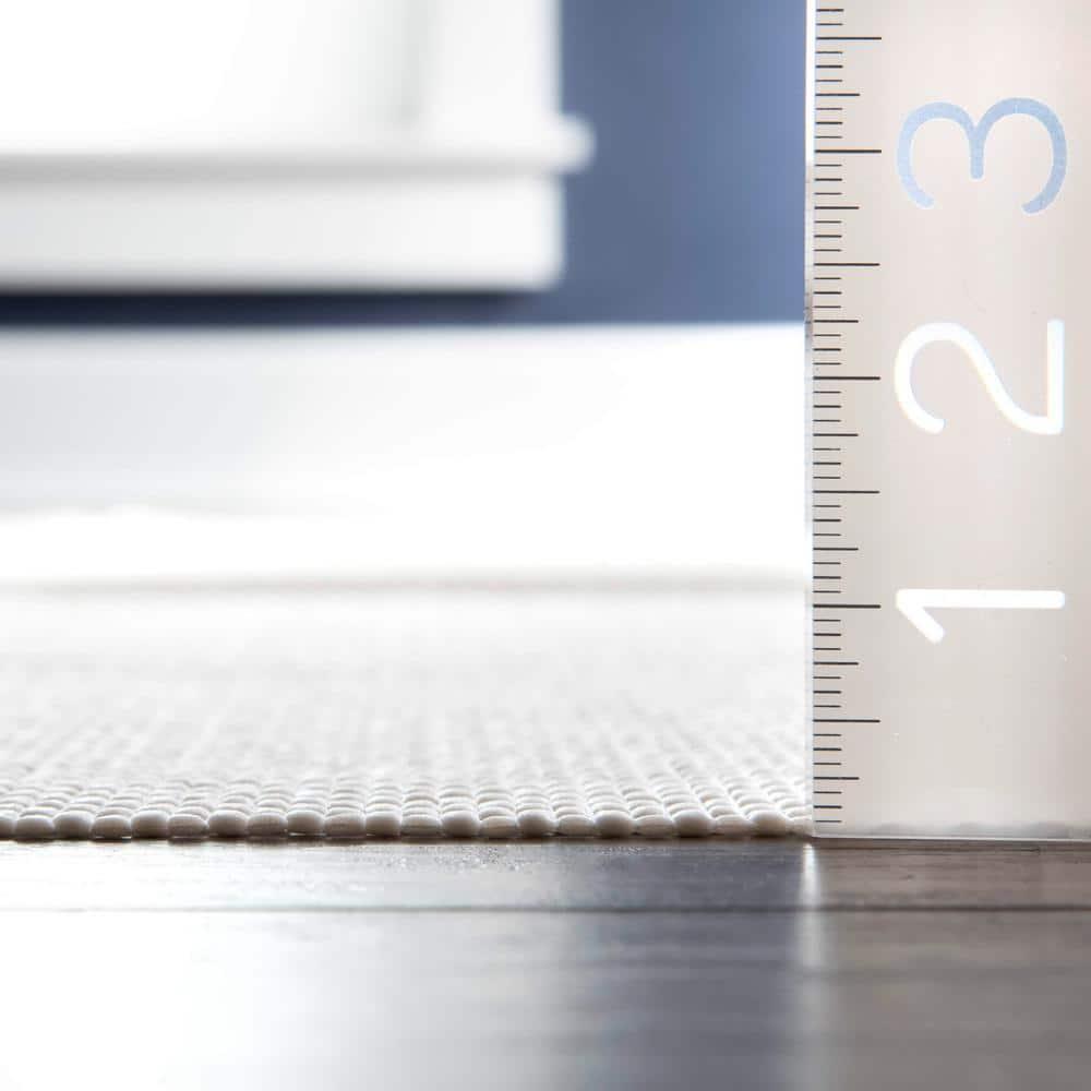 White Solid Loomed Area Rug 10'x14' - nuLOOM: Skid-Resistant Rectangle Rug Pad, Polyamide Material