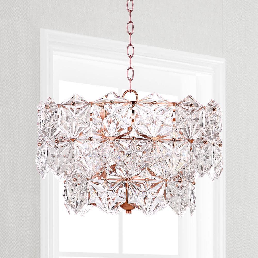 Sia 4 Light 19" Pendant - PND4001 - Clear/Copper - Safavieh