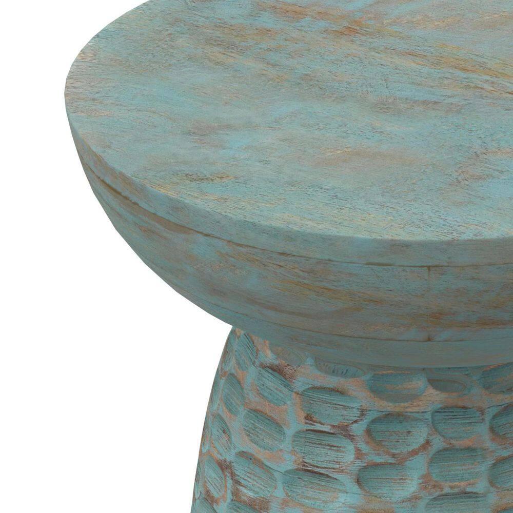 Simpli Home Boyd Solid Mango Wood Pedestal Accent End Table