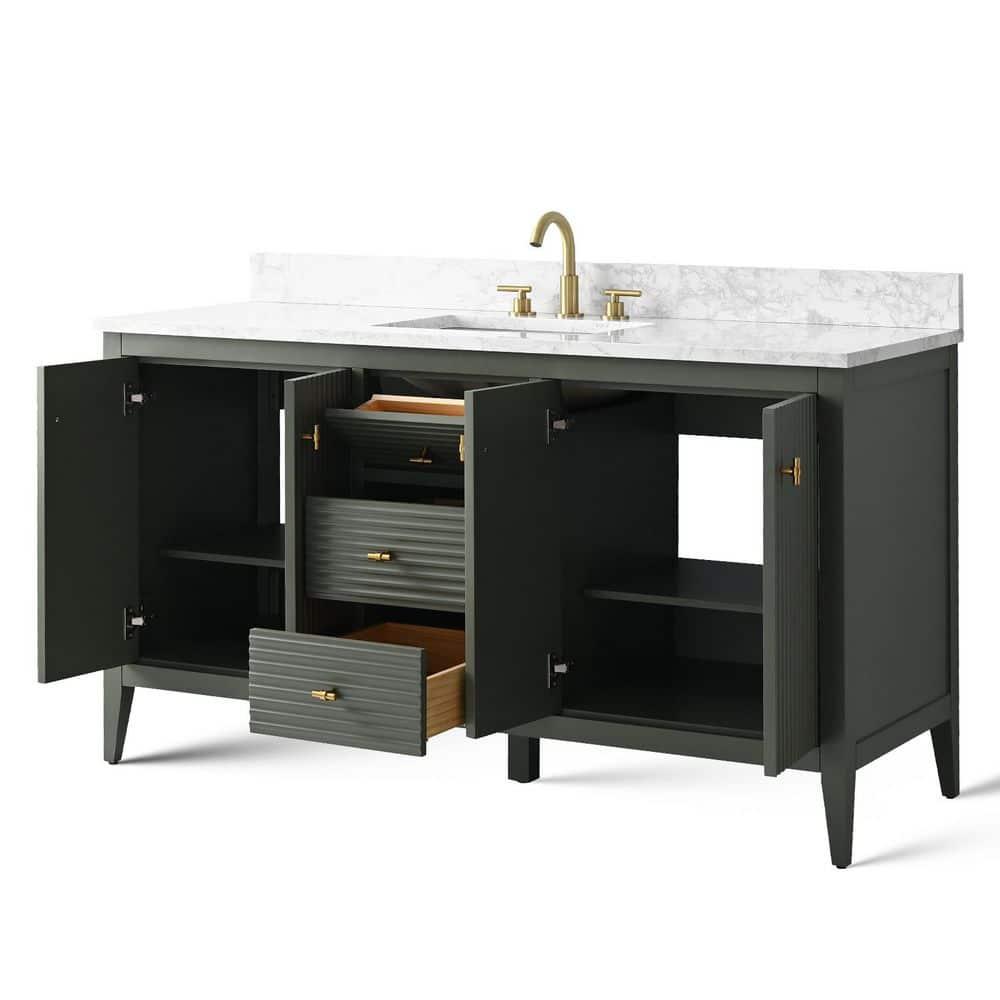 60'' Single Bathroom Vanity with Engineered Marble Top