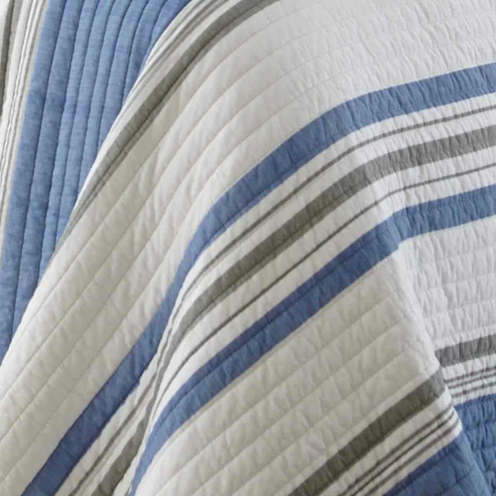 St Bart Coastal Quilt Set - Full/Queen Quilt and Two Standard Shams Blue - Levtex Home