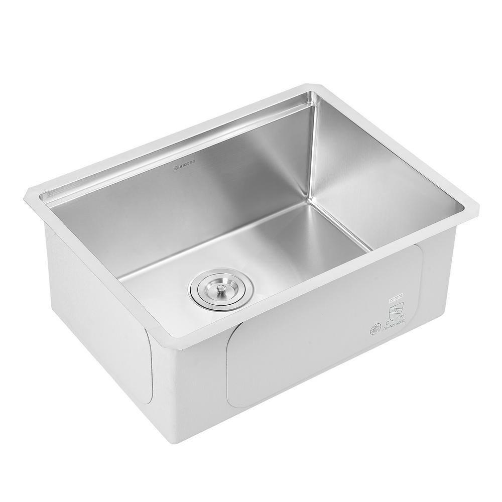 Ancona  25 in. Handmade Undermount Single Bowl Workstation Kitchen Sink