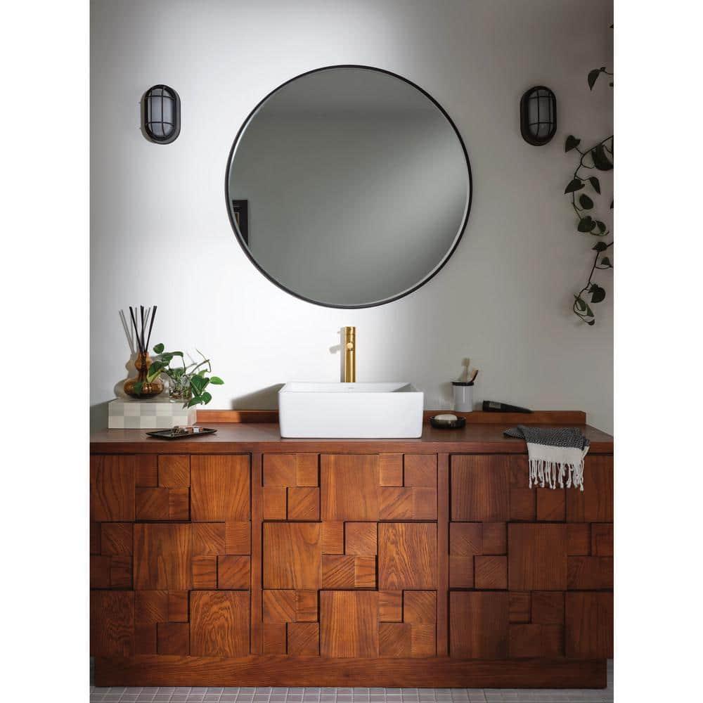 Moen BGCW10RV1618 White Vitreous China Vessel Sink For Bathroom, 18 X 15.75 X 6 Inch Rectangle Sink With Porcelain Ceramic Bowl