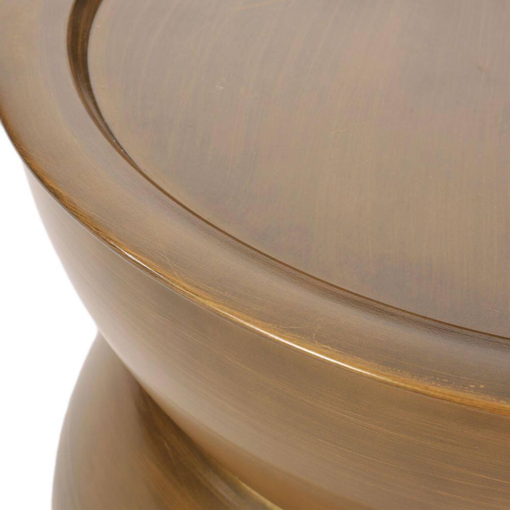 Noble House Manville Metal Hourglass Coffee Table, Brushed Antique Gold