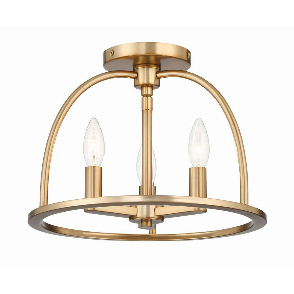 Crystorama Lighting Abbott 3 - Light Flush Mount in  Vibrant Gold