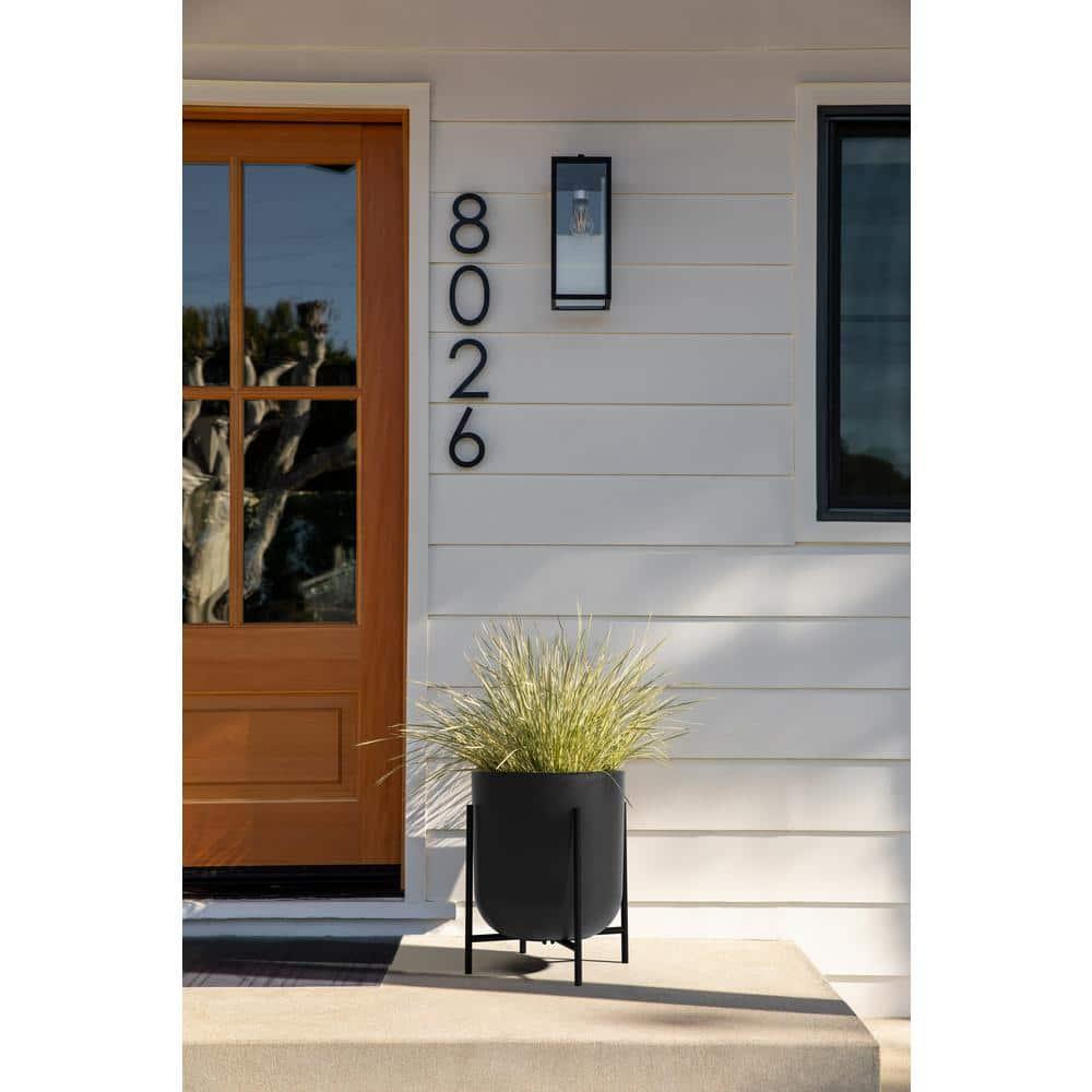 Veradek Mason Series Raised Kona 15" Plastic-Stone Planter with Stand - (Black/1 Pack)