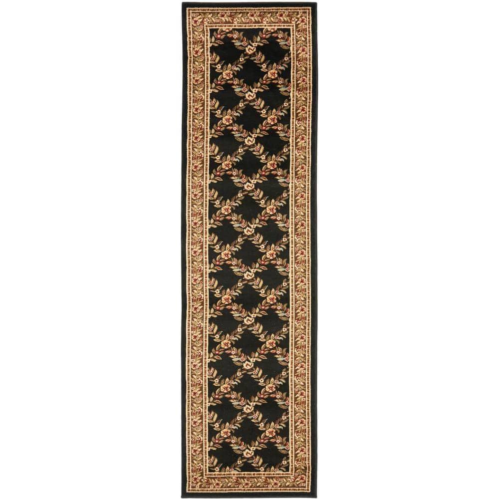 Lyndhurst LNH557 Power Loomed Runner Rug - Black/Brown - 2'3"x8' - Safavieh