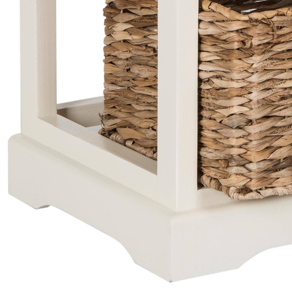 Halle Storage Side Table - AMH5738 - Vintage White - Safavieh Couture