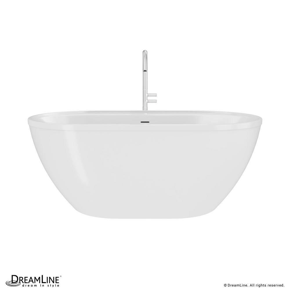 DreamLine BT63X3460C01 Essence 60-1/4 in. L x 34-1/4 in. W x 23-5/8 in. H Freestanding Acrylic Bathtub