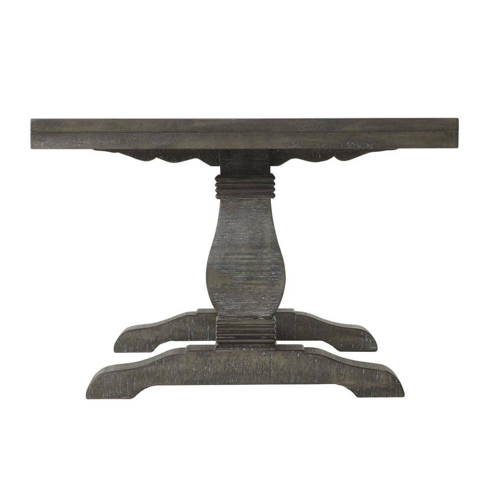 Martin Svensson Home Napa Pedestal Solid Wood Coffee Table, Grey