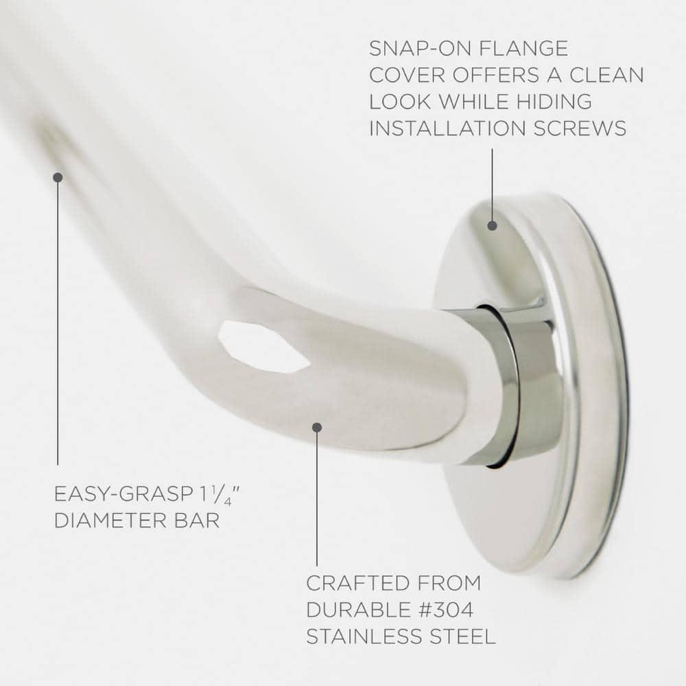 Polished Stainless Steel 33" ADA Compliant Wall Mount Grab Bar