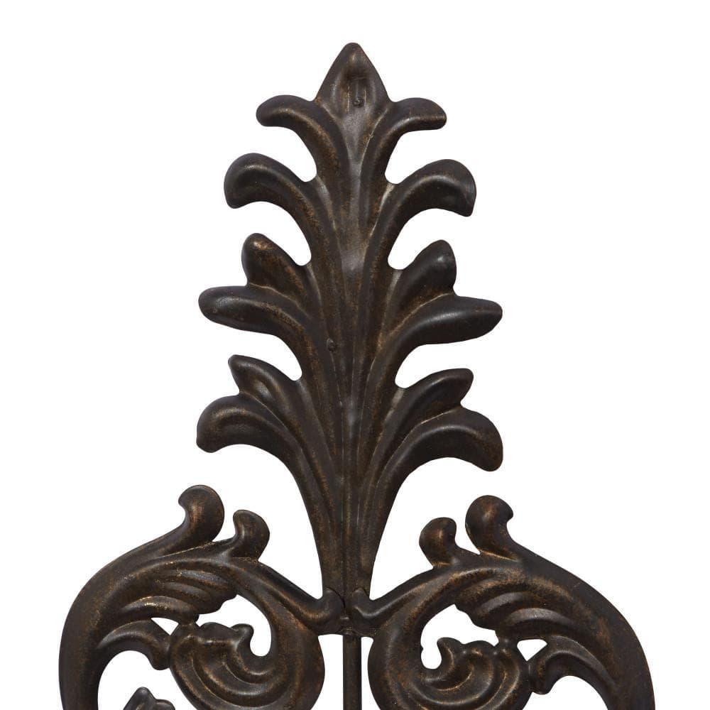 DecMode Bronze Glass Wall Sconce with Scroll Designs