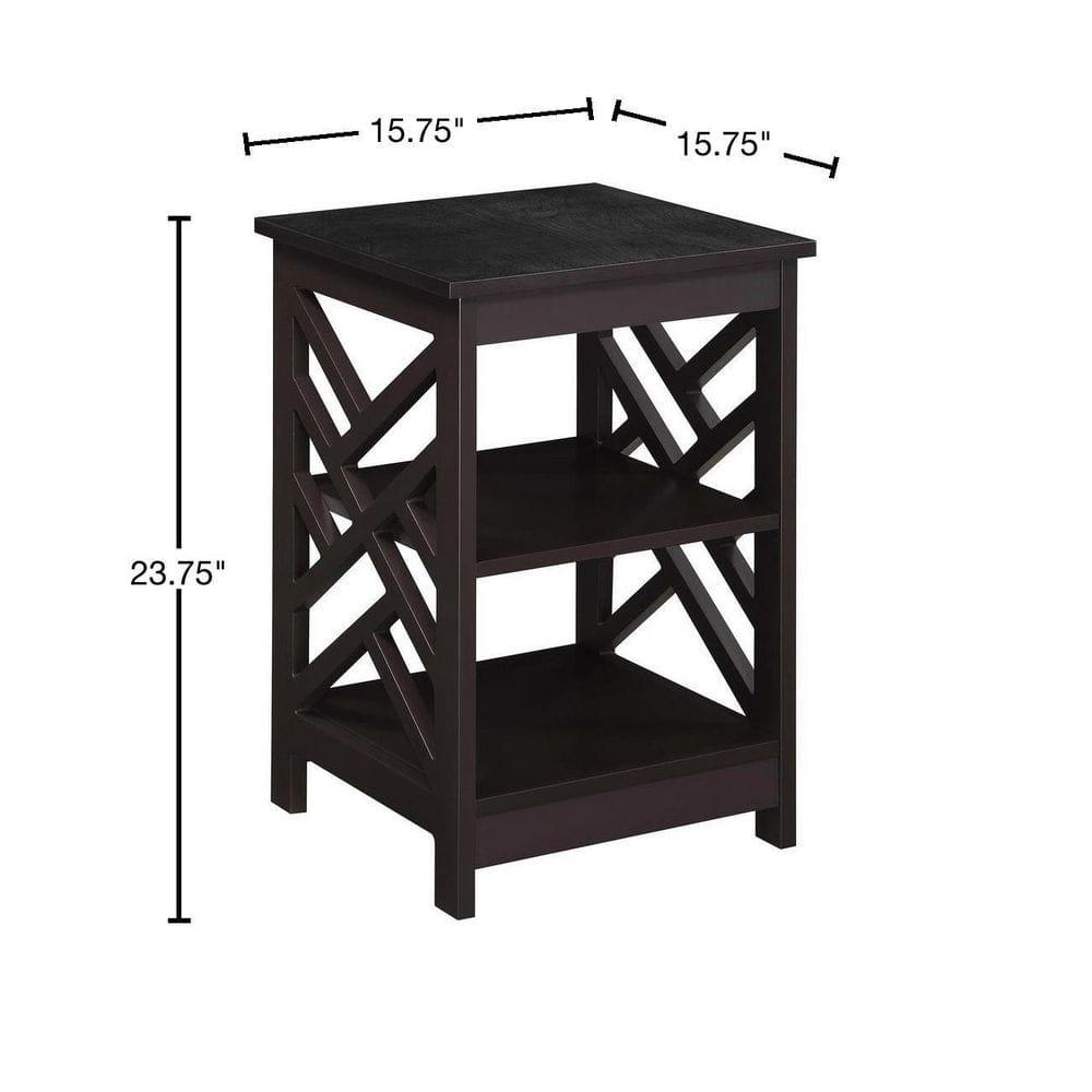 Convenience Concepts Titan End Table with Shelves, Multiple Finishes