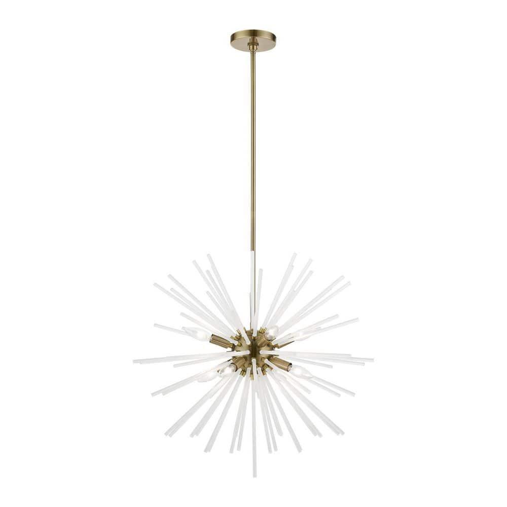 Livex Lighting Uptown 8 - Light Pendant in  Antique Brass
