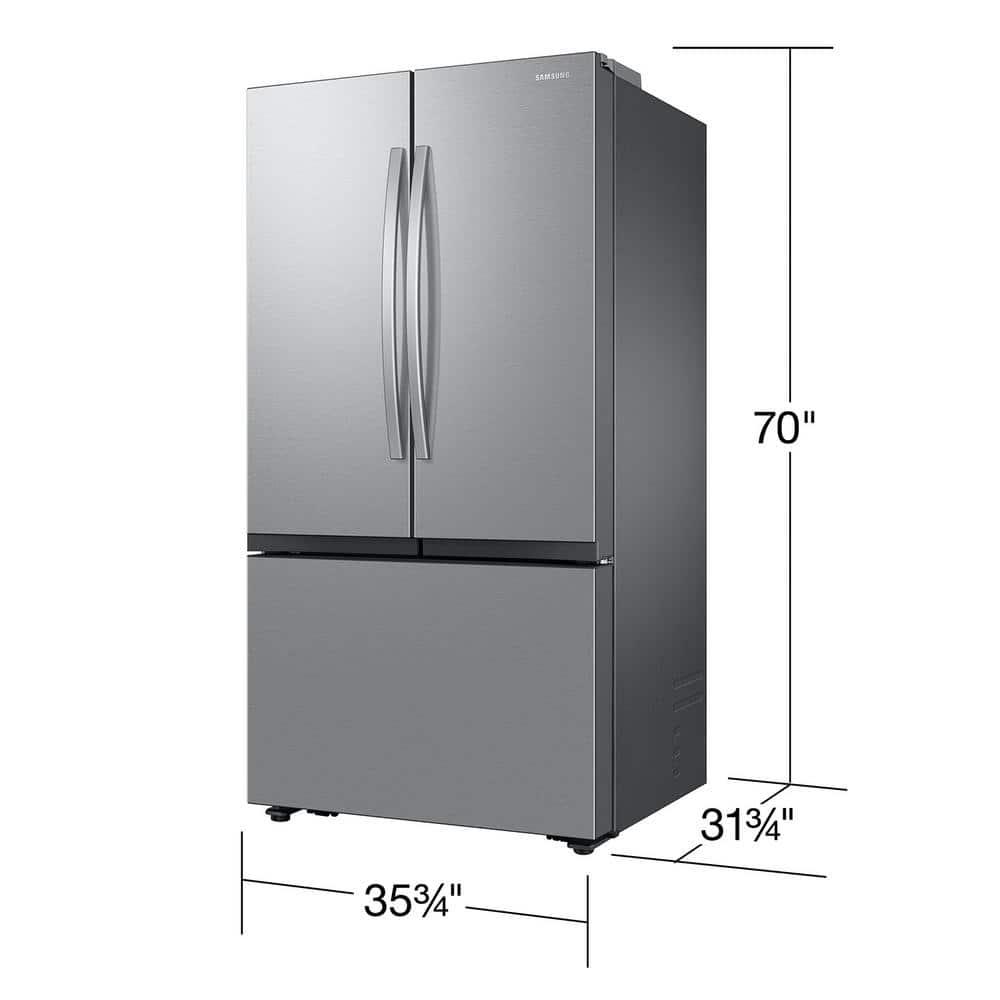 Samsung RF27CG5100SRAA 27 Cubic Feet Mega Capacity Counter Depth 3-Door French Door Refrigerator with Dual Auto Ice Maker