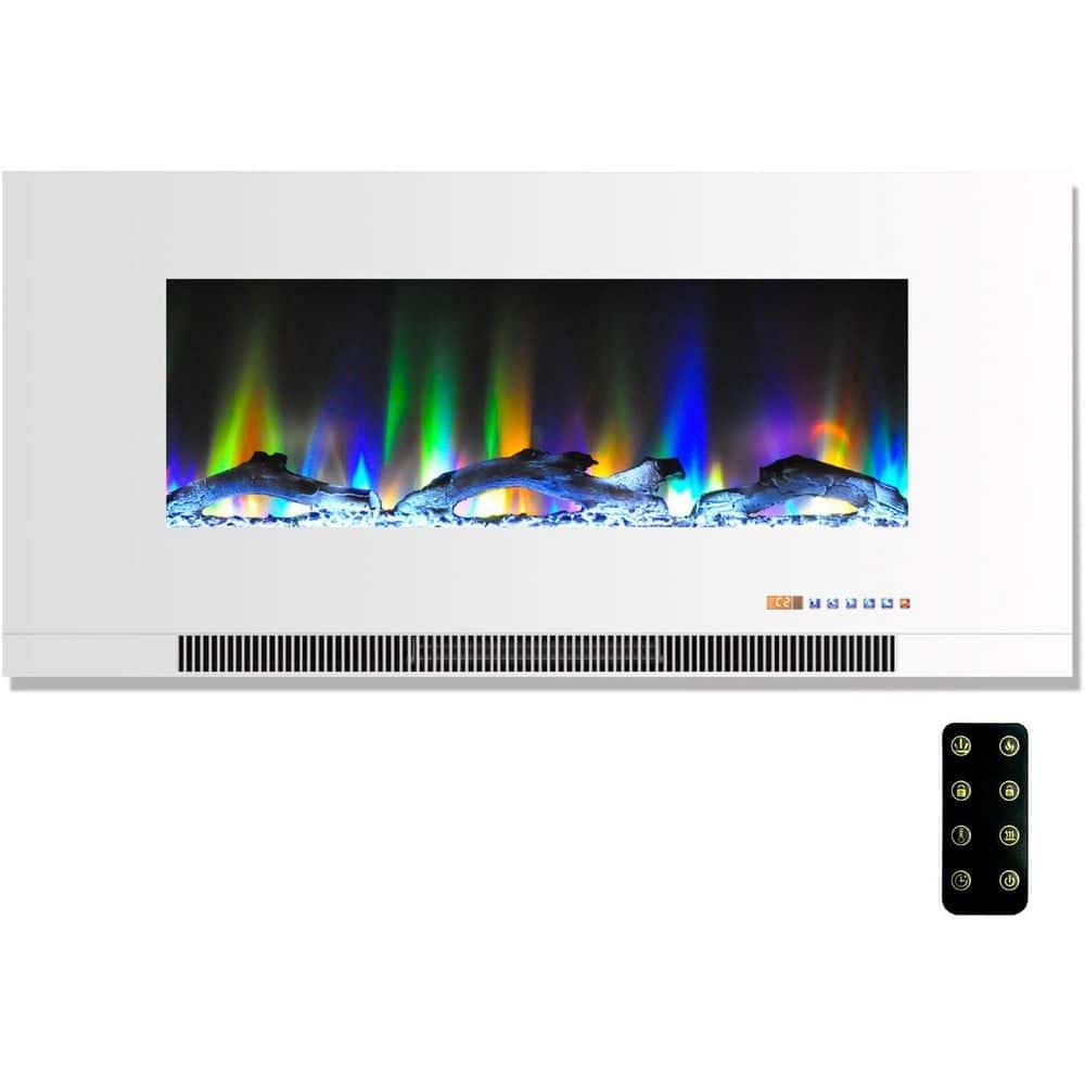 Cambridge Cambridge Wall Mount Electric Fireplace Heater with Remote Control for Indoor Use in Living Room, Bedroom, Home Office