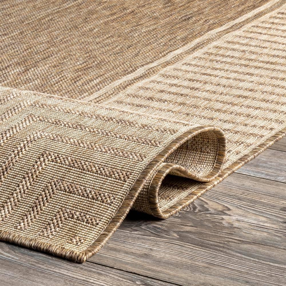 nuLOOM 4' x 6' Outdoor Area Rug, Stain Resistant, Weather Resistant, High Traffic, Patio, Balcony, Outside, Living Room, Dining Room, Asha Light Brown