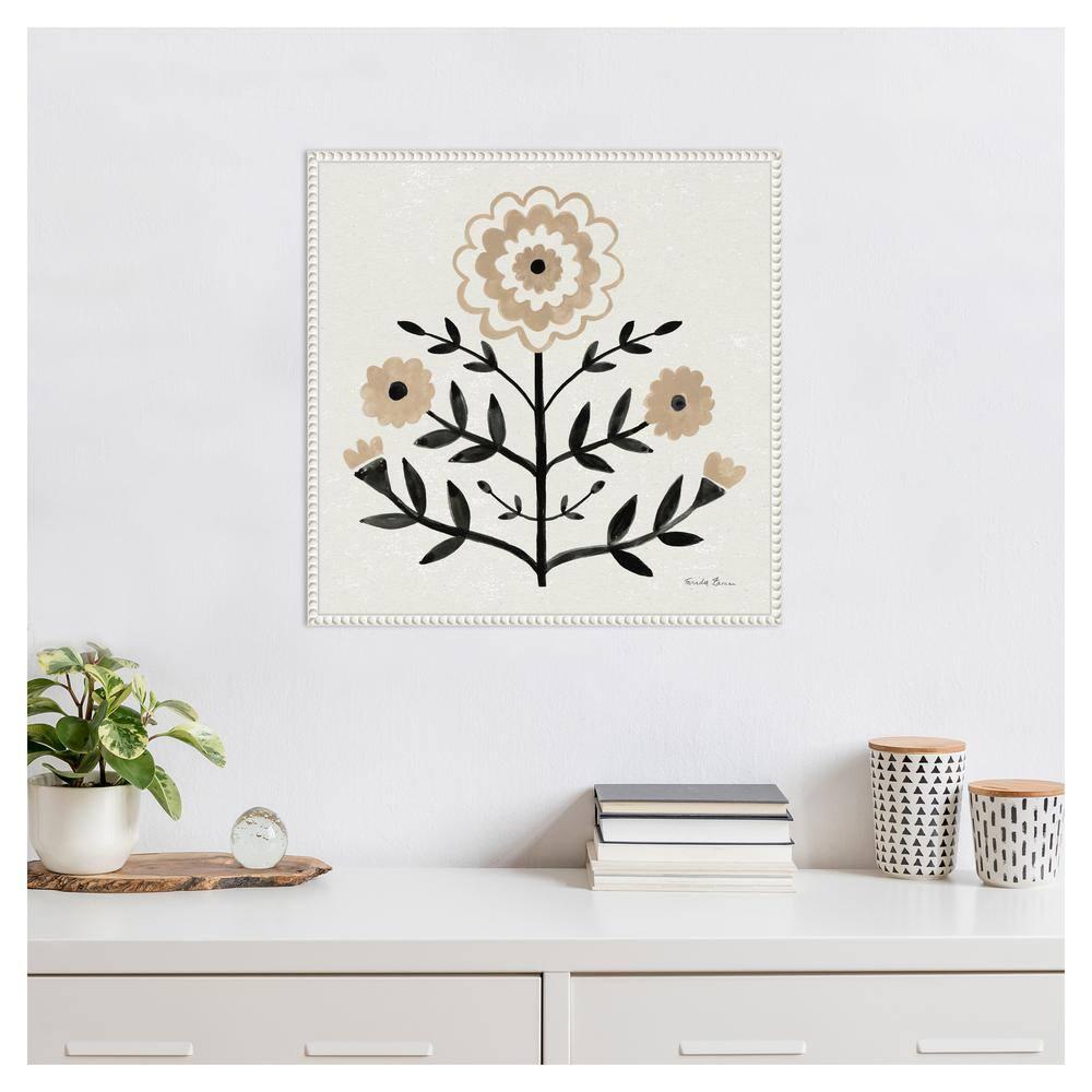 Amanti Art Garden Folk Flowers I by Farida Zaman Canvas Wall Art Print Framed 22 x 22-in.