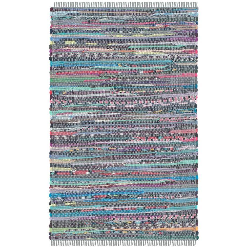 Rag Rug RAR121 Hand Woven Indoor Accent Rug - Aqua/Multi - 2'x3' - Safavieh.