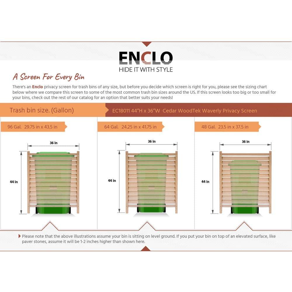 Enclo 44in H x 36in W (2 Panels) No Dig Enclo Waverly Vinyl Privacy Screen, Outdoor Privacy Screen Panels, Trash Can Enclosure, Air Conditioner & Pool Equipment Enclosure
