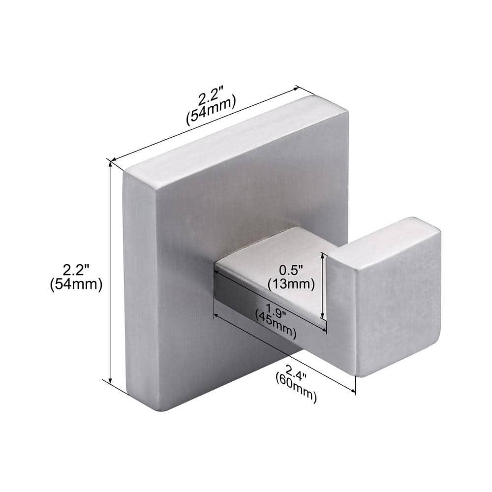 GERZWY Brushed Stainless Steel Towel Hook Robe Hook Coat Hook Heavy Duty Wall Mounted Luxury Hooks for Bathroom Hotel 2 Pack FG1607-2LS