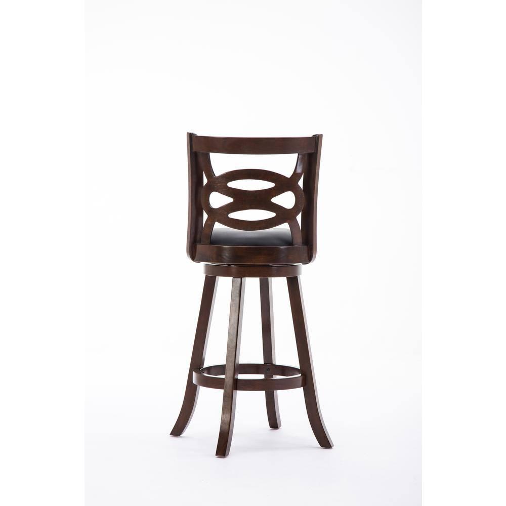 Seina Wood Swivel Barstool Cappuccino - Boraam: 360-Degree Swivel, Faux Leather Upholstery, 43.5" Height