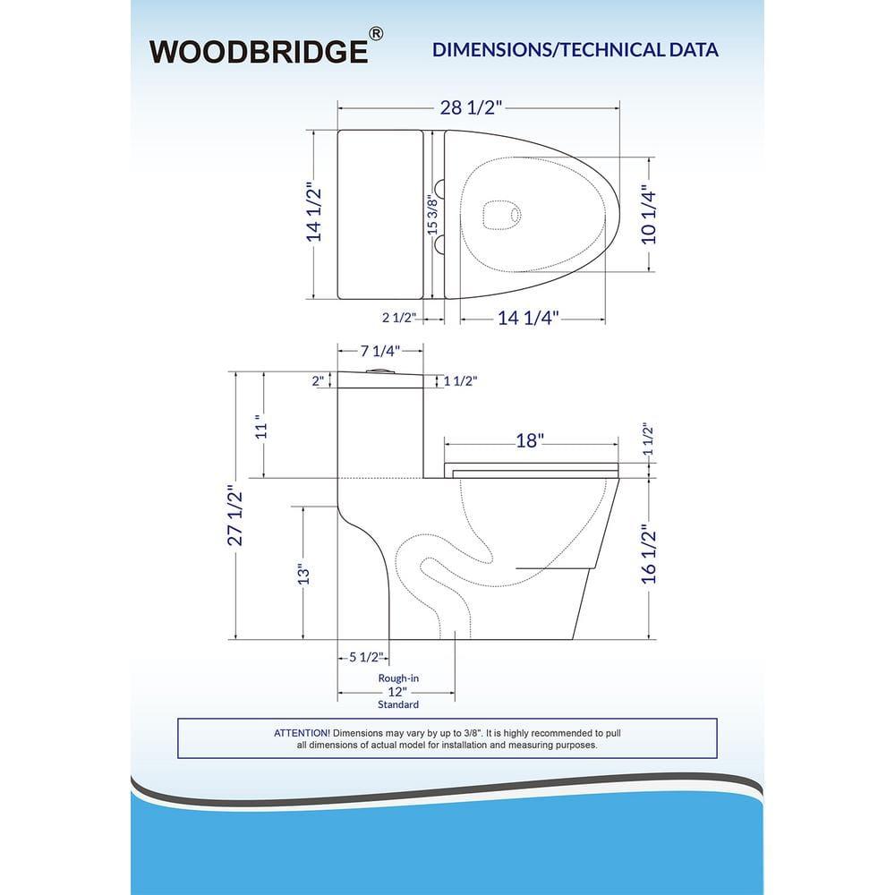 1.28 GPF Elongated ADA Height One Piece Dual-Flush Toilet with Soft-Closing Seat,MAP Flushing 1000G