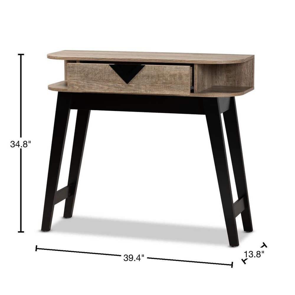 Wales Wood 1 Drawer Console Table Light Brown - Baxton Studio