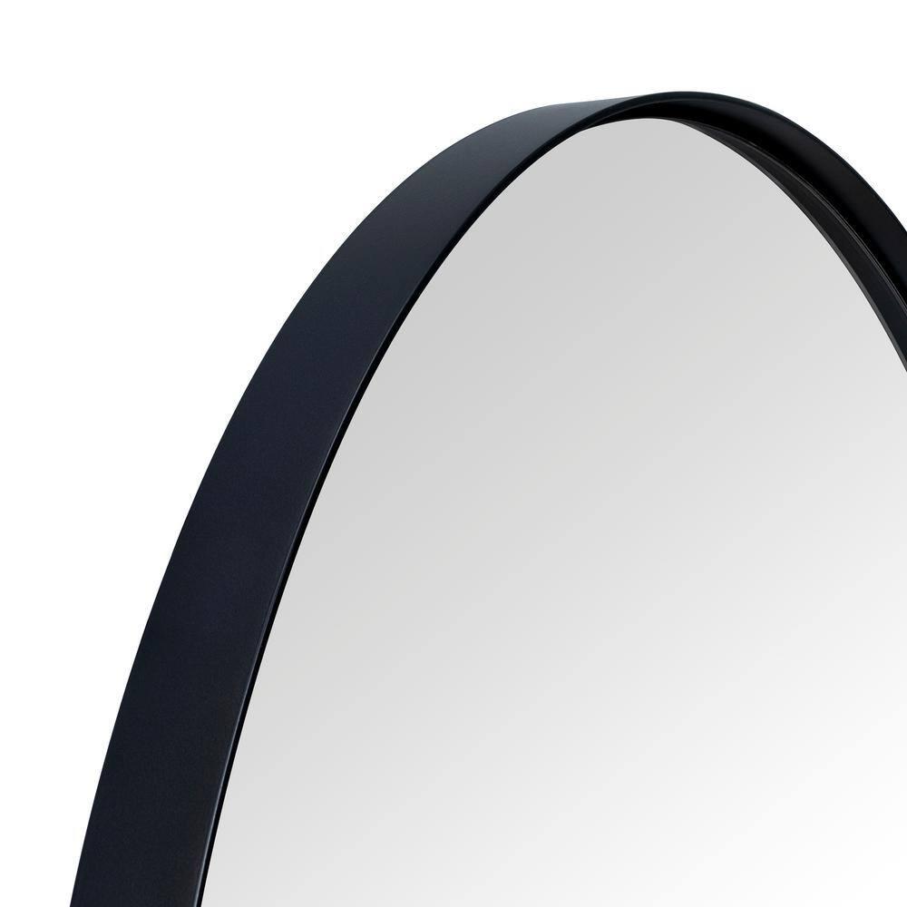 TEHOME 16 in. W x 28.3 in. H Arched Metal Framed Recessed Medicine Cabinet with Mirror for bathroom in Black