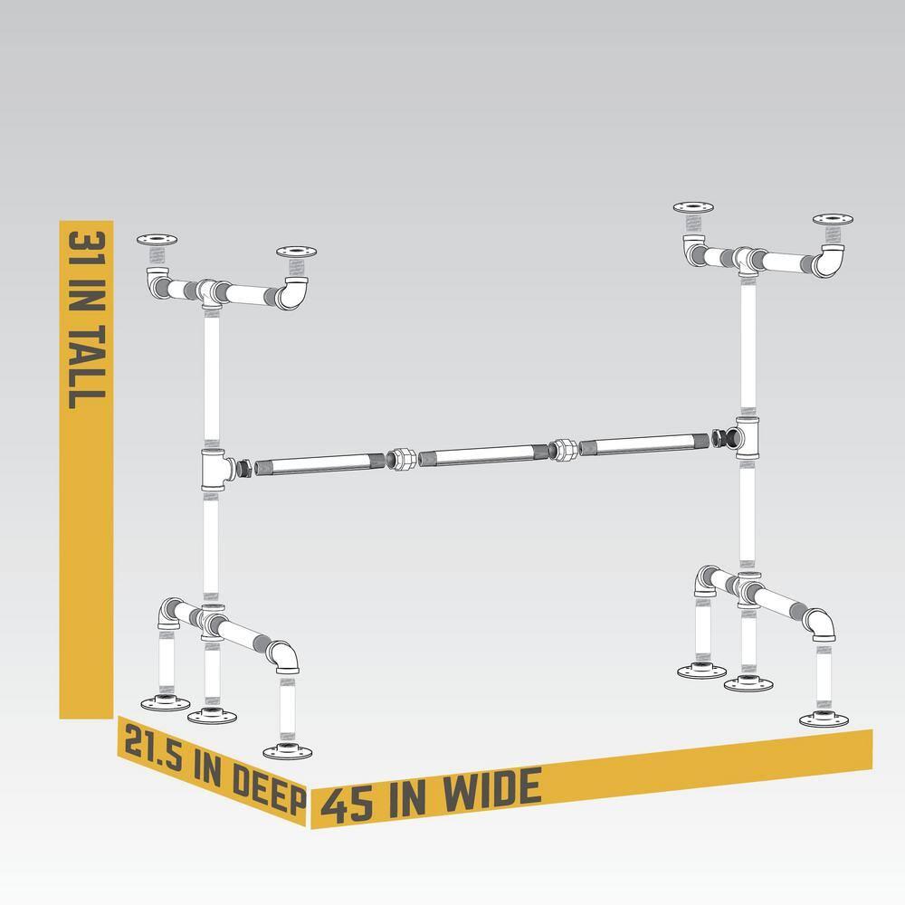 Pipe Décor "M" Design Desk Kit Industrial Steel Pipe