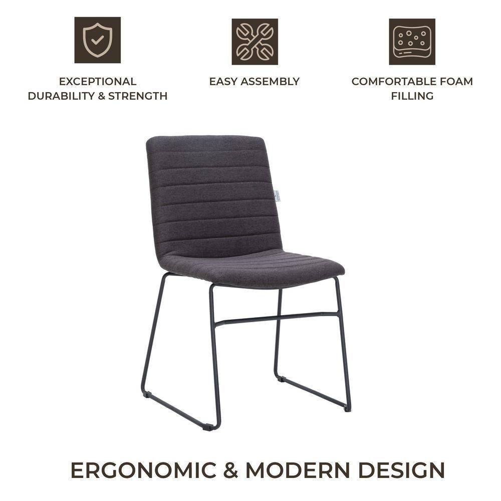 LeisureMod Ergonomic Office Chair Upholstered Guest Side Chair Padded Polyester Desk Chair Zylar Series in Brown