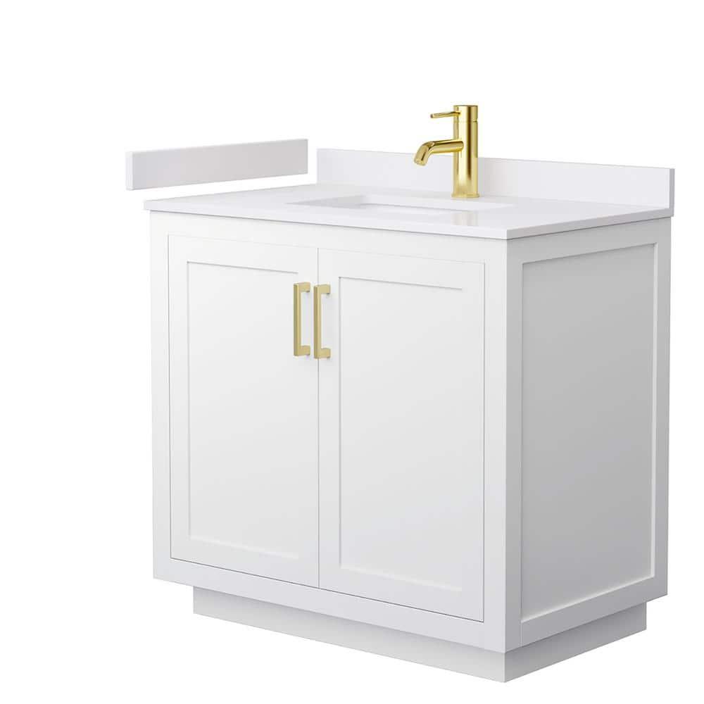 Wyndham Collection Miranda 36" Freestanding Single Bathroom Vanity with Cultured Marble Top